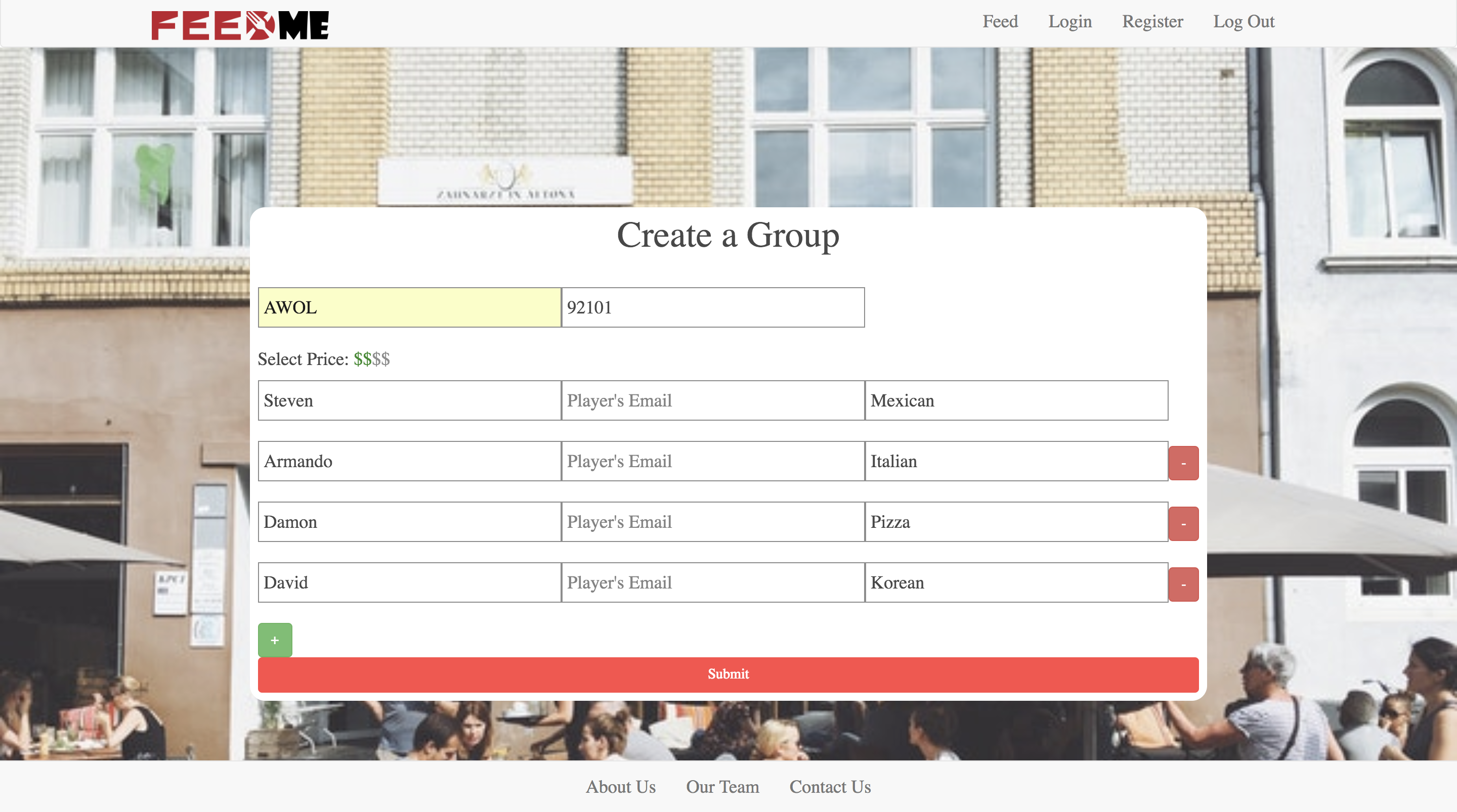 create group page